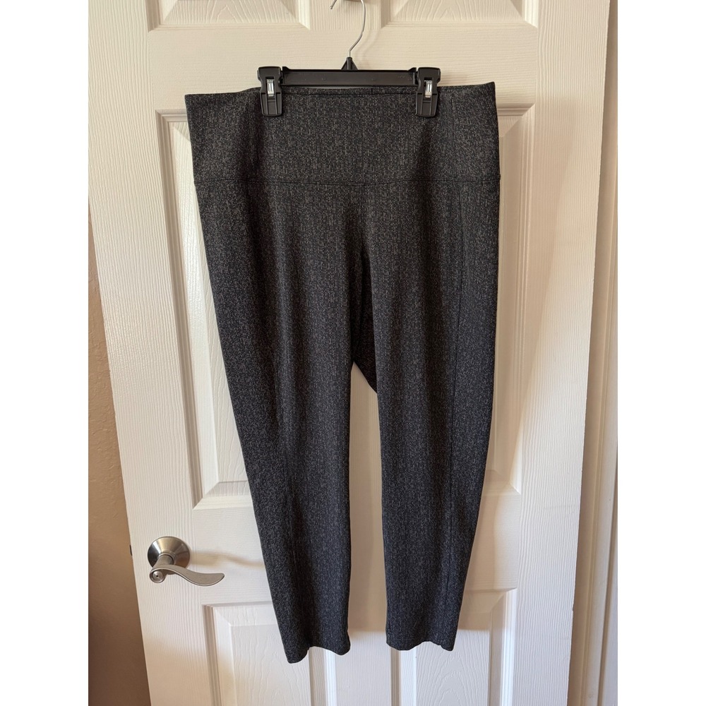 Athleta Delancey Textured Tight Women 1X Grey High Rise Zip Pocket 982961-00